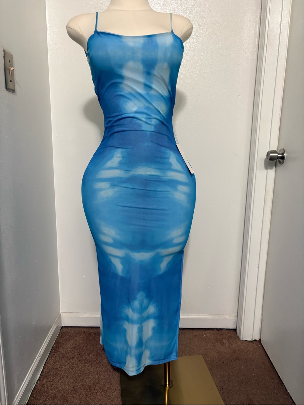 Heart Hips Light Blue Slip Dress with Strappy Neck